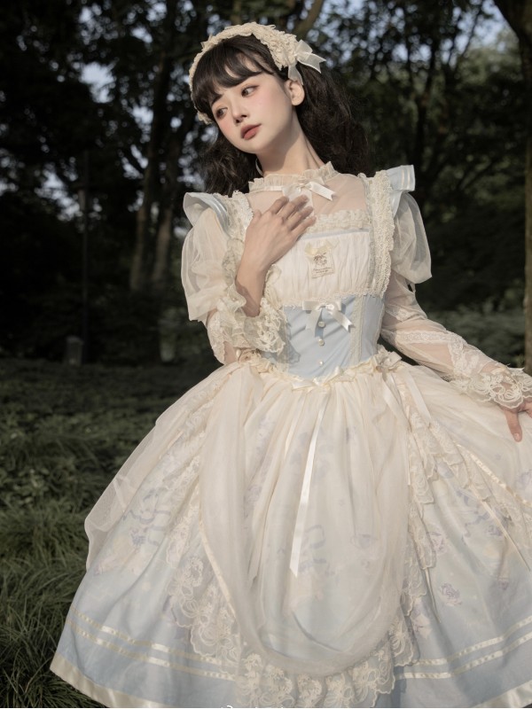 Blue Sweet Lolita JSK Gradient Ballet Style Suspender Skirt Blue Sweet Lolita JSK Gradient Ballet Style Suspender Skirt
