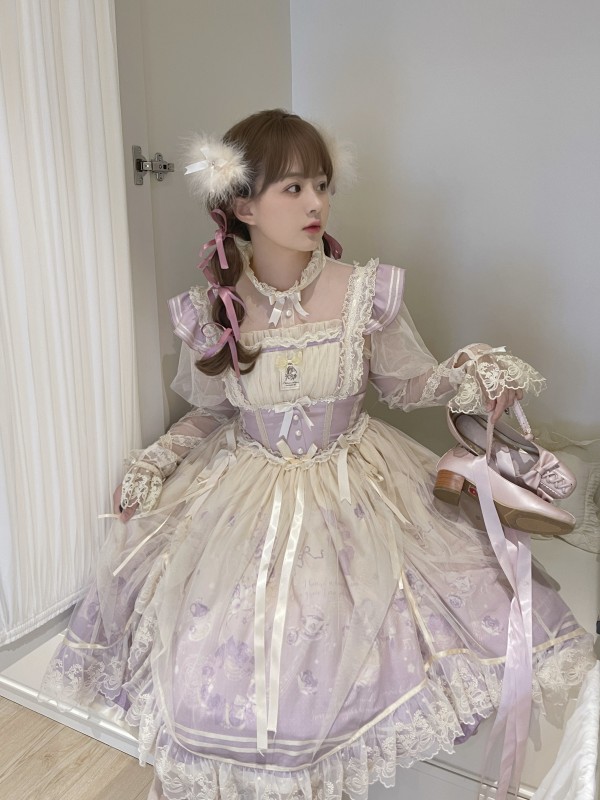 Purple Sweet Lolita JSK Tutu Skirt Suspenders Skirt Purple Sweet Lolita JSK Tutu Skirt Suspenders Skirt