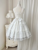 Fairy-like Elegant and Cute Girly Light Bride Lolita Suspenders Dress Fairy-like Elegant and Cute Girly Light Bride Lolita Suspenders Dress