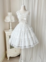 Fairy-like Elegant and Cute Girly Light Bride Lolita Suspenders Dress Fairy-like Elegant and Cute Girly Light Bride Lolita Suspenders Dress