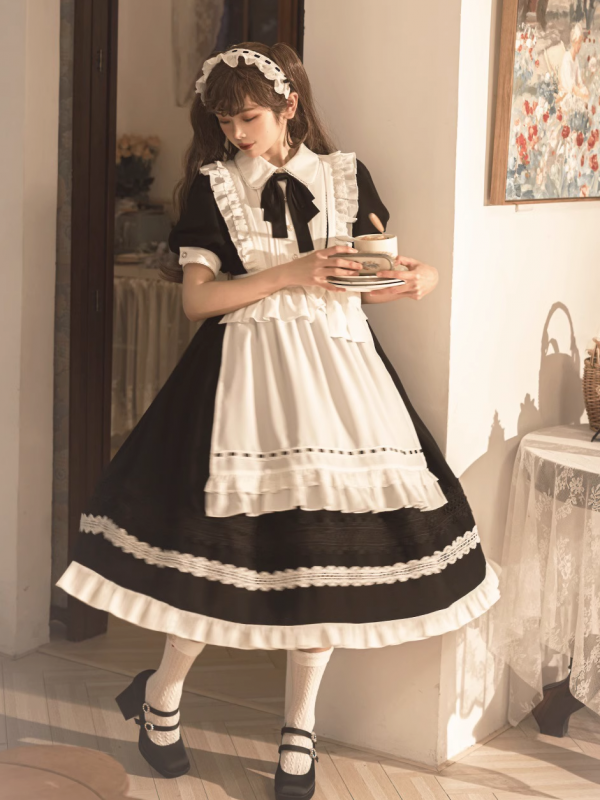 Gentle French Elegant Lolita Cute Short Sleeve Maid Dress Gentle French Elegant Lolita Cute Short Sleeve Maid Dress