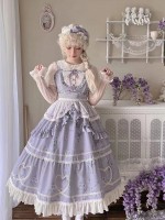 Purple Sweet and Elegant Printed Lolita JSK Suspender Dress Purple Sweet and Elegant Printed Lolita JSK Suspender Dress