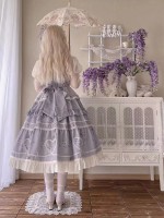 Purple Sweet and Elegant Printed Lolita JSK Suspender Dress Purple Sweet and Elegant Printed Lolita JSK Suspender Dress