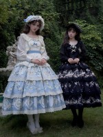 Sweet Pastoral Print Embroidery Four-section j Lolita JSK Suspender Dress Sweet Pastoral Print Embroidery Four-section j Lolita JSK Suspender Dress