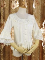 Lolita Dress Chiffon Shirt Lace Three-quarter Hime Sleeves Blouse Lolita Dress Chiffon Shirt Lace Three-quarter Hime Sleeves Blouse