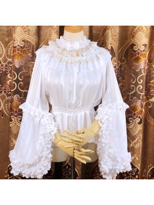 Lolita with Chiffon Stripes Sleeves Blouse