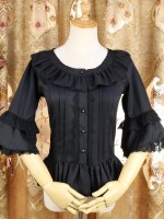 Lolita Dress Chiffon Shirt Lace Three-quarter Hime Sleeves Blouse Lolita Dress Chiffon Shirt Lace Three-quarter Hime Sleeves Blouse