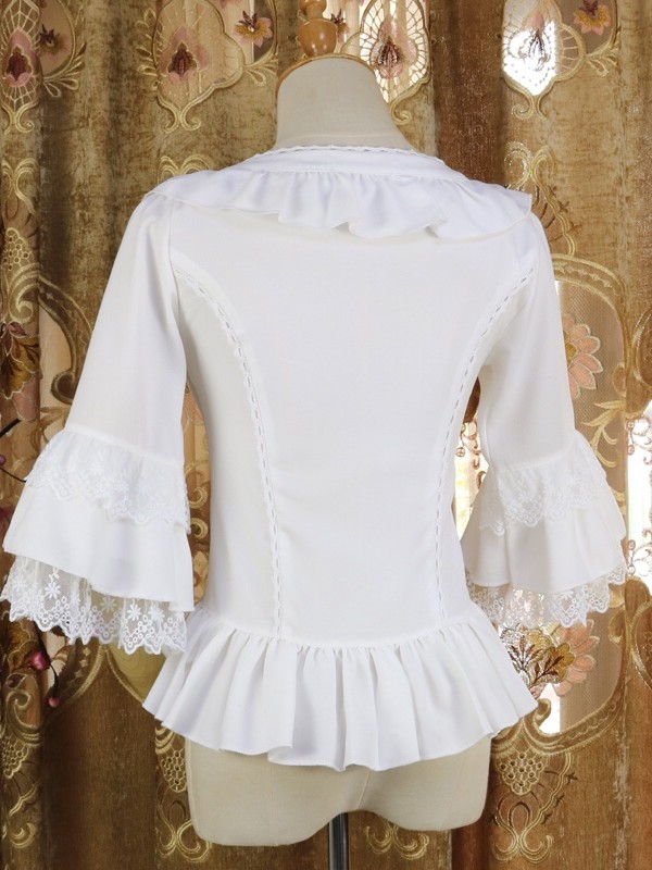 Lolita Dress Chiffon Shirt Lace Three-quarter Hime Sleeves Blouse Lolita Dress Chiffon Shirt Lace Three-quarter Hime Sleeves Blouse