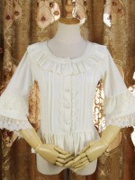 Lolita Dress Chiffon Shirt Lace Three-quarter Hime Sleeves Blouse Lolita Dress Chiffon Shirt Lace Three-quarter Hime Sleeves Blouse