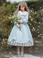 Sweet Blue Lolita Dress Bunny Ears Princess Long Sleeve OP Dress Sweet Blue Lolita Dress Bunny Ears Princess Long Sleeve OP Dress