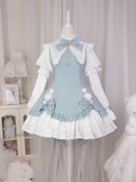 Blue Cute Sweet Magic Girl Long Sleeve Lolita Dress Princess OP Dress Blue Cute Sweet Magic Girl Long Sleeve Lolita Dress Princess OP Dress