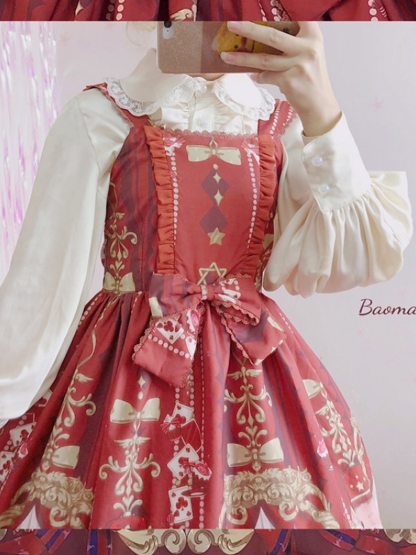 Sugar Plum Fairy Wine Red Vintage JSK Lolita Sleeveless Dress Sugar Plum Fairy Wine Red Vintage JSK Lolita Sleeveless Dress