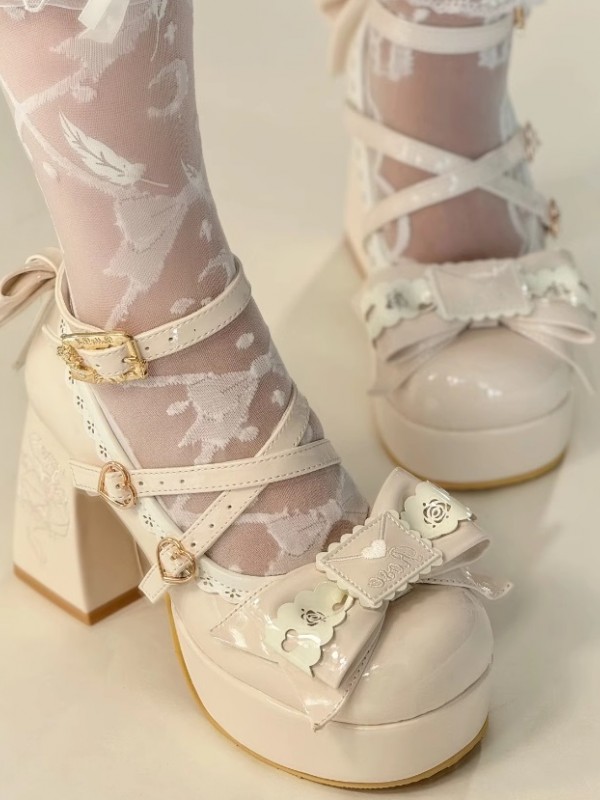 Rabbit Doll Lolita Shoes Waterproof Platform High Heels Embroidery Elegant Women's Shoes Rabbit Doll Lolita Shoes Waterproof Platform High Heels Embroidery Elegant Women's Shoes