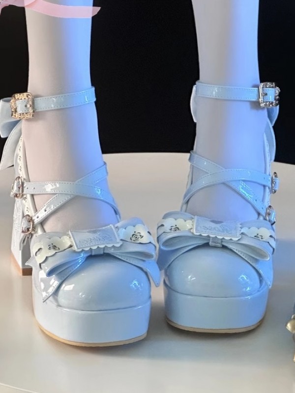 Rabbit Doll Lolita Shoes Waterproof Platform High Heels Embroidery Elegant Women's Shoes Rabbit Doll Lolita Shoes Waterproof Platform High Heels Embroidery Elegant Women's Shoes