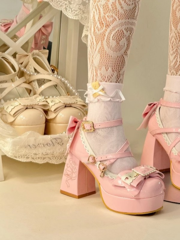 Rabbit Doll Lolita Shoes Waterproof Platform High Heels Embroidery Elegant Women's Shoes Rabbit Doll Lolita Shoes Waterproof Platform High Heels Embroidery Elegant Women's Shoes