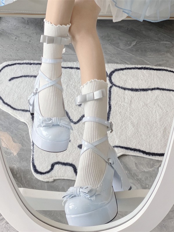Elegant Love Song Lolita Shallow Mouth High Heels Round Toe Thick Heel Shoes Elegant Love Song Lolita Shallow Mouth High Heels Round Toe Thick Heel Shoes