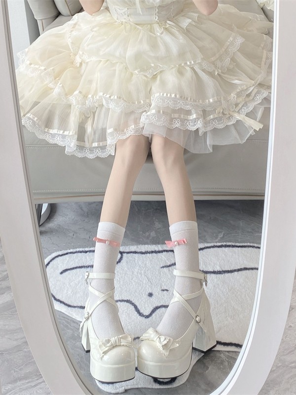 Elegant Love Song Lolita Shallow Mouth High Heels Round Toe Thick Heel Shoes Elegant Love Song Lolita Shallow Mouth High Heels Round Toe Thick Heel Shoes