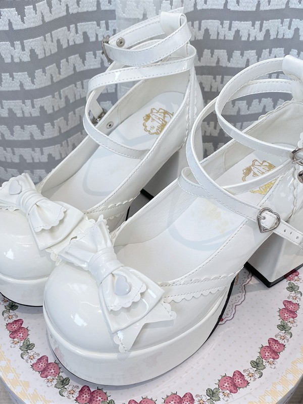 Elegant Love Song Lolita Shallow Mouth High Heels Round Toe Thick Heel Shoes Elegant Love Song Lolita Shallow Mouth High Heels Round Toe Thick Heel Shoes