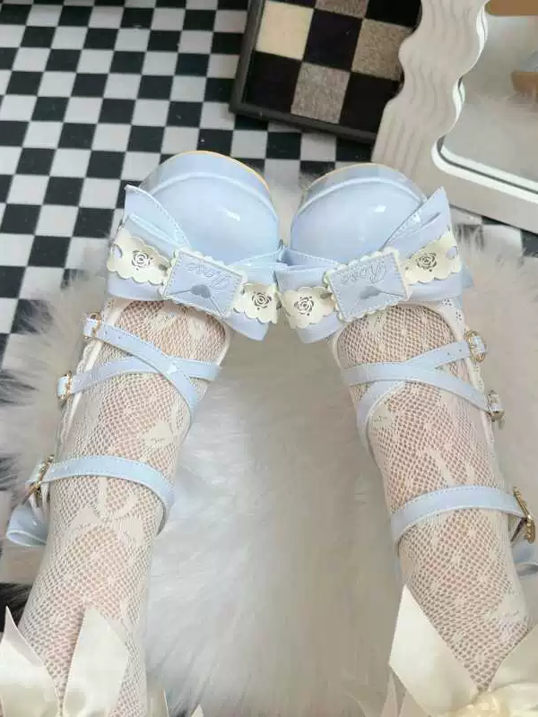 Rabbit Doll Lolita Shoes Waterproof Platform High Heels Embroidery Elegant Women's Shoes Rabbit Doll Lolita Shoes Waterproof Platform High Heels Embroidery Elegant Women's Shoes