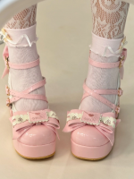 Rabbit Doll Lolita Shoes Waterproof Platform High Heels Embroidery Elegant Women's Shoes Rabbit Doll Lolita Shoes Waterproof Platform High Heels Embroidery Elegant Women's Shoes