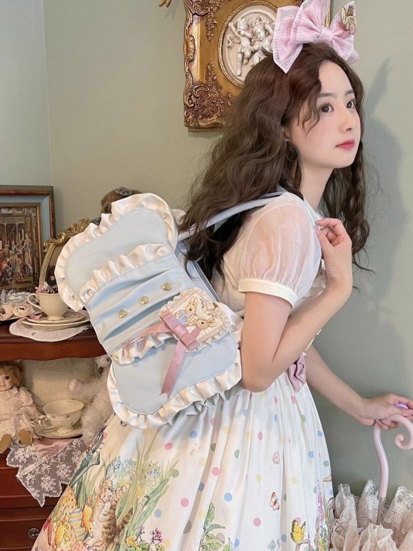 BabyFaceGirl Cream Bow Lolita Bag Cute Soft Girl Shoulder Bag BabyFaceGirl Cream Bow Lolita Bag Cute Soft Girl Shoulder Bag