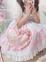 Sweet Bow Heart Bag Embroidery Hand-held Lolita Bag Sweet Bow Heart Bag Embroidery Hand-held Lolita Bag