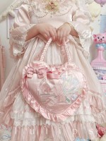 Sweet Bow Heart Bag Embroidery Hand-held Lolita Bag Sweet Bow Heart Bag Embroidery Hand-held Lolita Bag