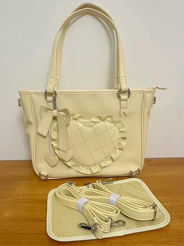 Hartel Love Tote Bag Sweet and Elegant Love One Shoulder and Two Shoulder Lolita Bag Hartel Love Tote Bag Sweet and Elegant Love One Shoulder and Two Shoulder Lolita Bag