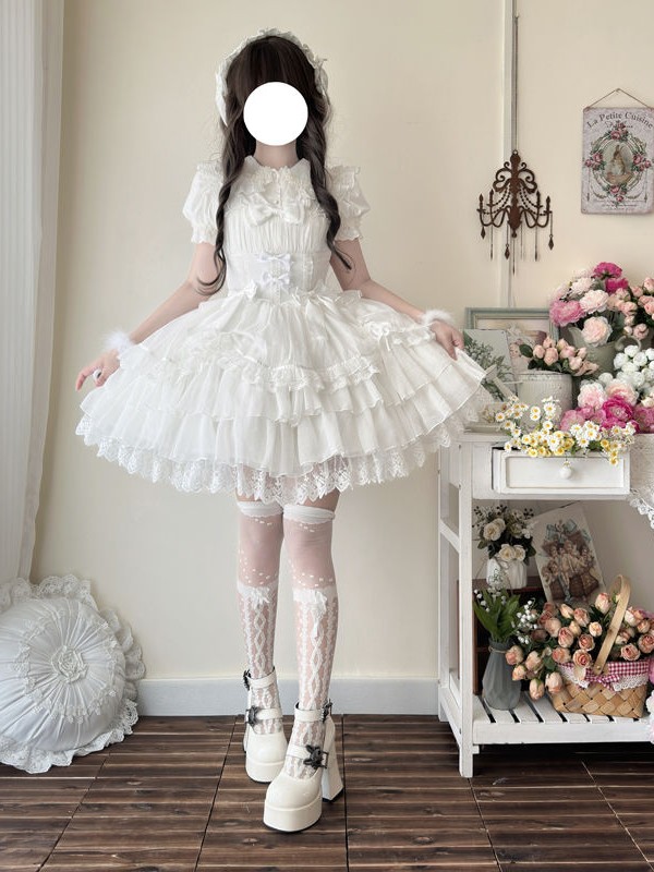 Lolita Light Wedding Dress JSK Suspender Dress Lolita Light Wedding Dress JSK Suspender Dress