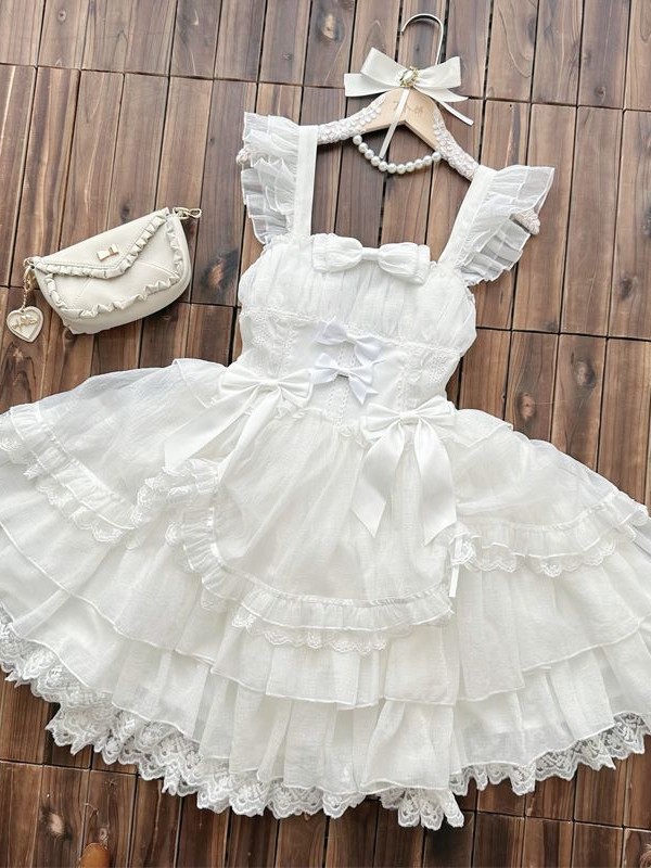 Lolita Light Wedding Dress JSK Suspender Dress Lolita Light Wedding Dress JSK Suspender Dress