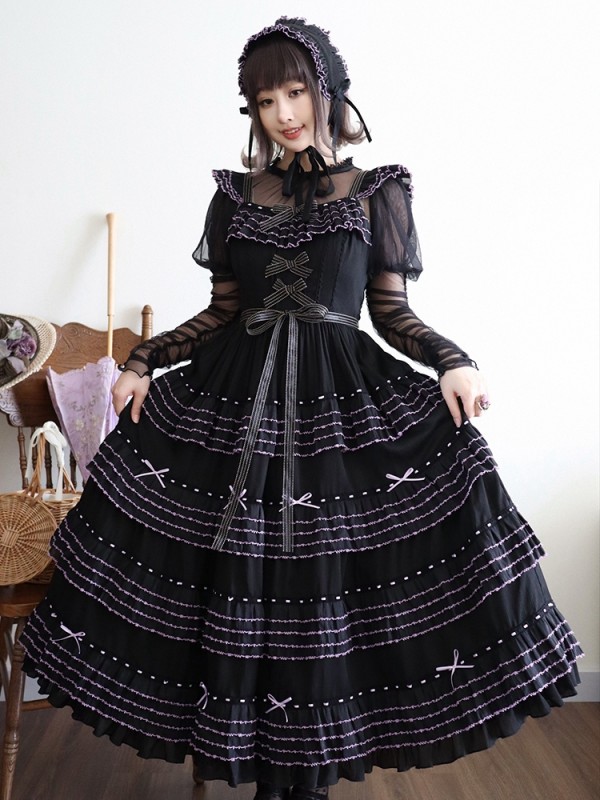 Napoleon sixty meters multi-layer two-color elegant segment lolita flying sleeve jsk dress Napoleon sixty meters multi-layer two-color elegant segment lolita flying sleeve jsk dress