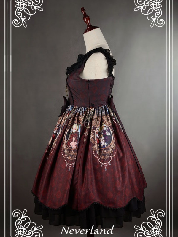 Sweet Vintage Lolita Madonna Cross Round Neck Jumperskirt suspender Dress
