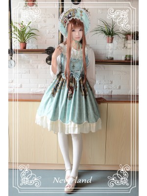 Sweet Vintage Lolita Madonna Cross Round Neck Jumperskirt suspender Dress