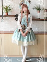 Sweet Vintage Lolita Madonna Cross Round Neck Jumperskirt suspender Dress