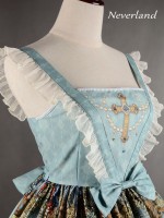 Vintage Madonna Cross Print V Waist Lolita Jumperskirt