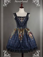 Vintage Madonna Cross Print V Waist Lolita Jumperskirt