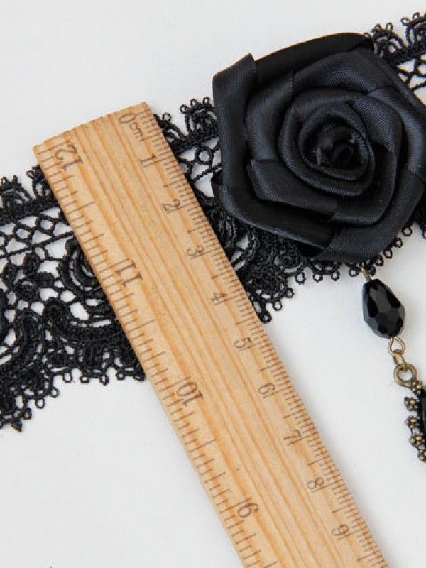 Man-made Diamond Pendant Vintage Lace Rose Choker Man-made Diamond Pendant Vintage Lace Rose Choker