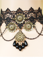 Man-made Peal Pendant Vintage Lace Choker Man-made Peal Pendant Vintage Lace Choker