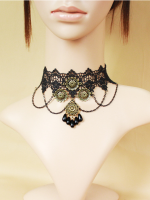 Man-made Peal Pendant Vintage Lace Choker Man-made Peal Pendant Vintage Lace Choker
