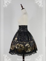 Gold Vintage Print Mermaid Song High-waisted Lolita Fishbone Skirt Gold Vintage Print Mermaid Song High-waisted Lolita Fishbone Skirt