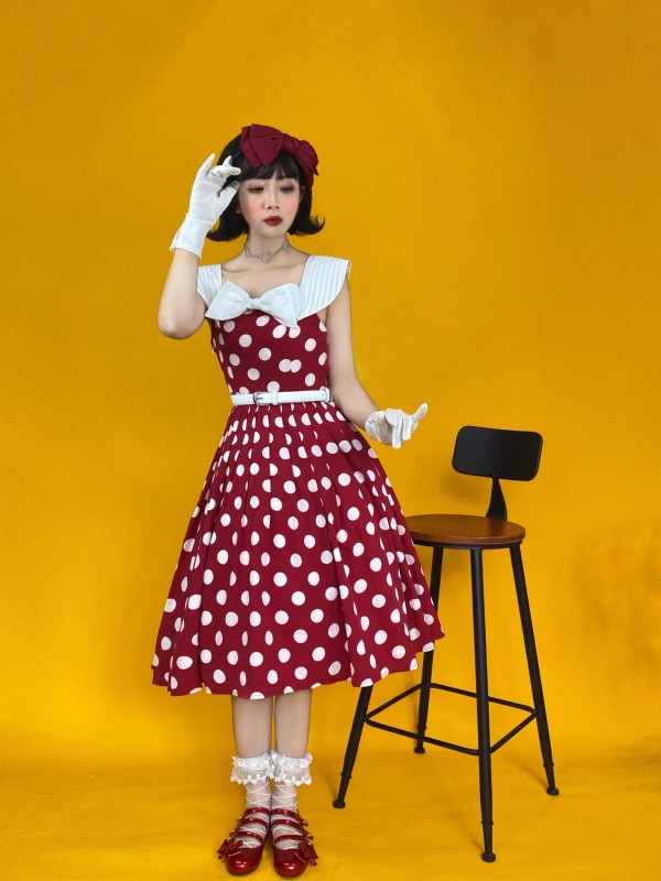 Miss Yaodu Polka Dot Herben One-piece Miss Yaodu Polka Dot Herben One-piece