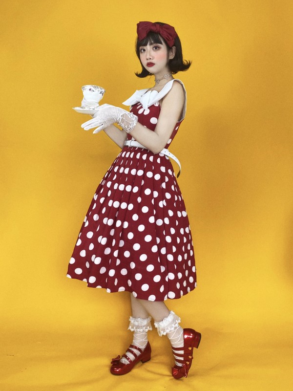 Miss Yaodu Polka Dot Herben One-piece Miss Yaodu Polka Dot Herben One-piece
