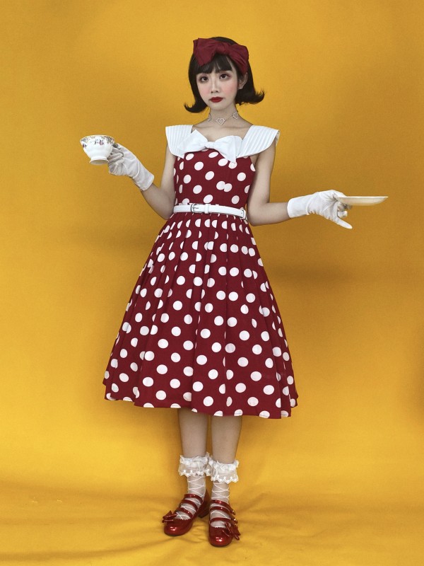 Miss Yaodu Polka Dot Herben One-piece Miss Yaodu Polka Dot Herben One-piece
