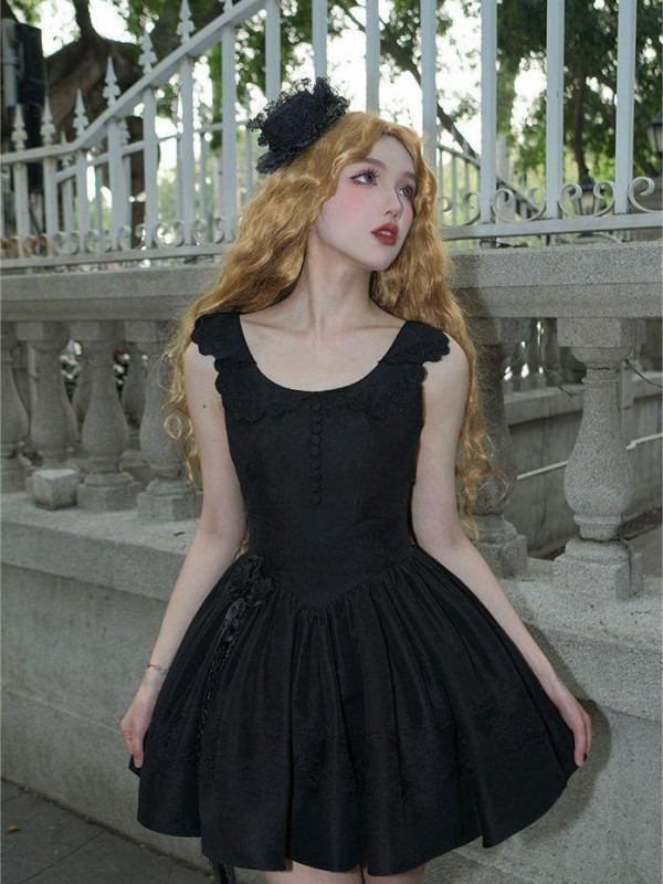 【Night Traveling】~lolita Jumperskirt~Black Coat/Long model/Short model 【Night Traveling】~lolita Jumperskirt~Black Coat/Long model/Short model