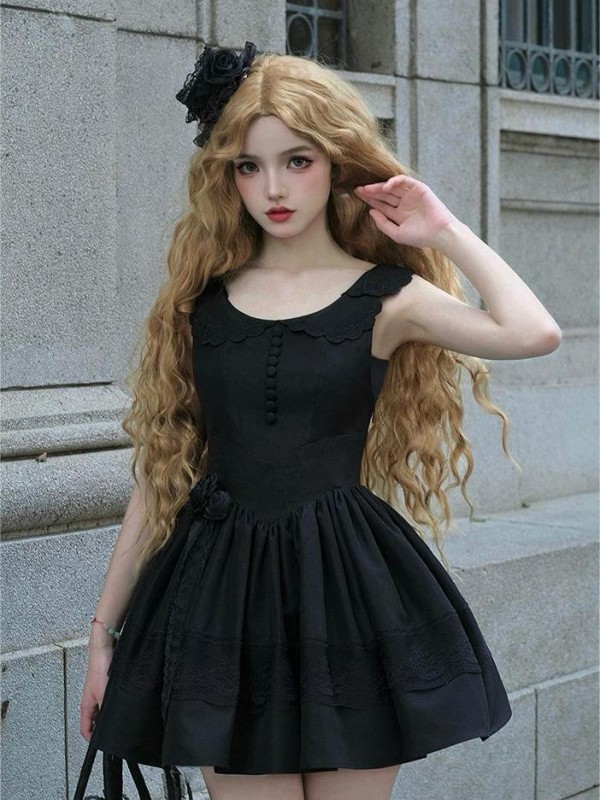 【Night Traveling】~lolita Jumperskirt~Black Coat/Long model/Short model 【Night Traveling】~lolita Jumperskirt~Black Coat/Long model/Short model