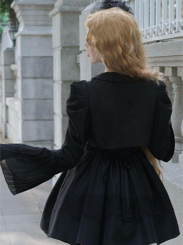 【Night Traveling】~lolita Jumperskirt~Black Coat/Long model/Short model 【Night Traveling】~lolita Jumperskirt~Black Coat/Long model/Short model
