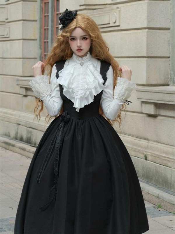 【Night Traveling】~lolita Jumperskirt~Black Coat/Long model/Short model 【Night Traveling】~lolita Jumperskirt~Black Coat/Long model/Short model