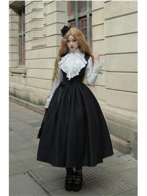 【Night Traveling】~lolita Jumperskirt~Black Coat/Long model/Short model