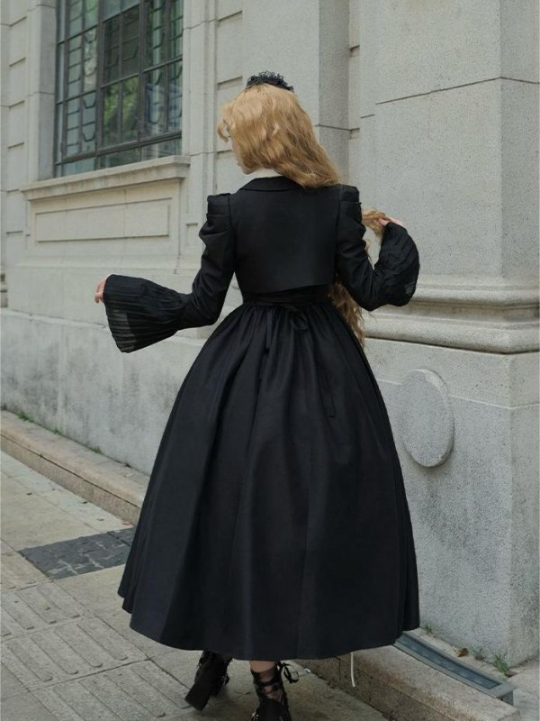 【Night Traveling】~lolita Jumperskirt~Black Coat/Long model/Short model 【Night Traveling】~lolita Jumperskirt~Black Coat/Long model/Short model