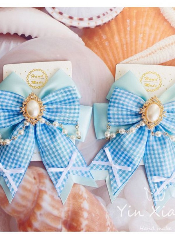 Pearl Bowknot Lolita Hair Clips Pearl Bowknot Lolita Hair Clips